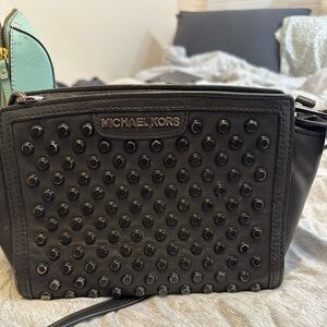 Michael Kors Black Studded Crossbody Bag